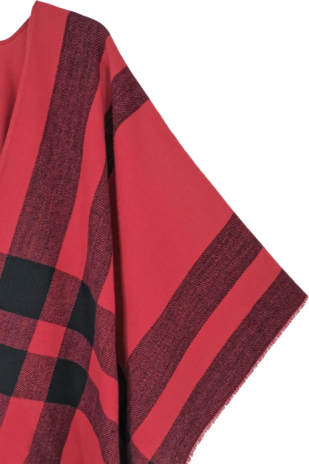 Moss Rose Women's Travel Plaid Shawl Wrap Open Front Poncho Cape for Fall Winter