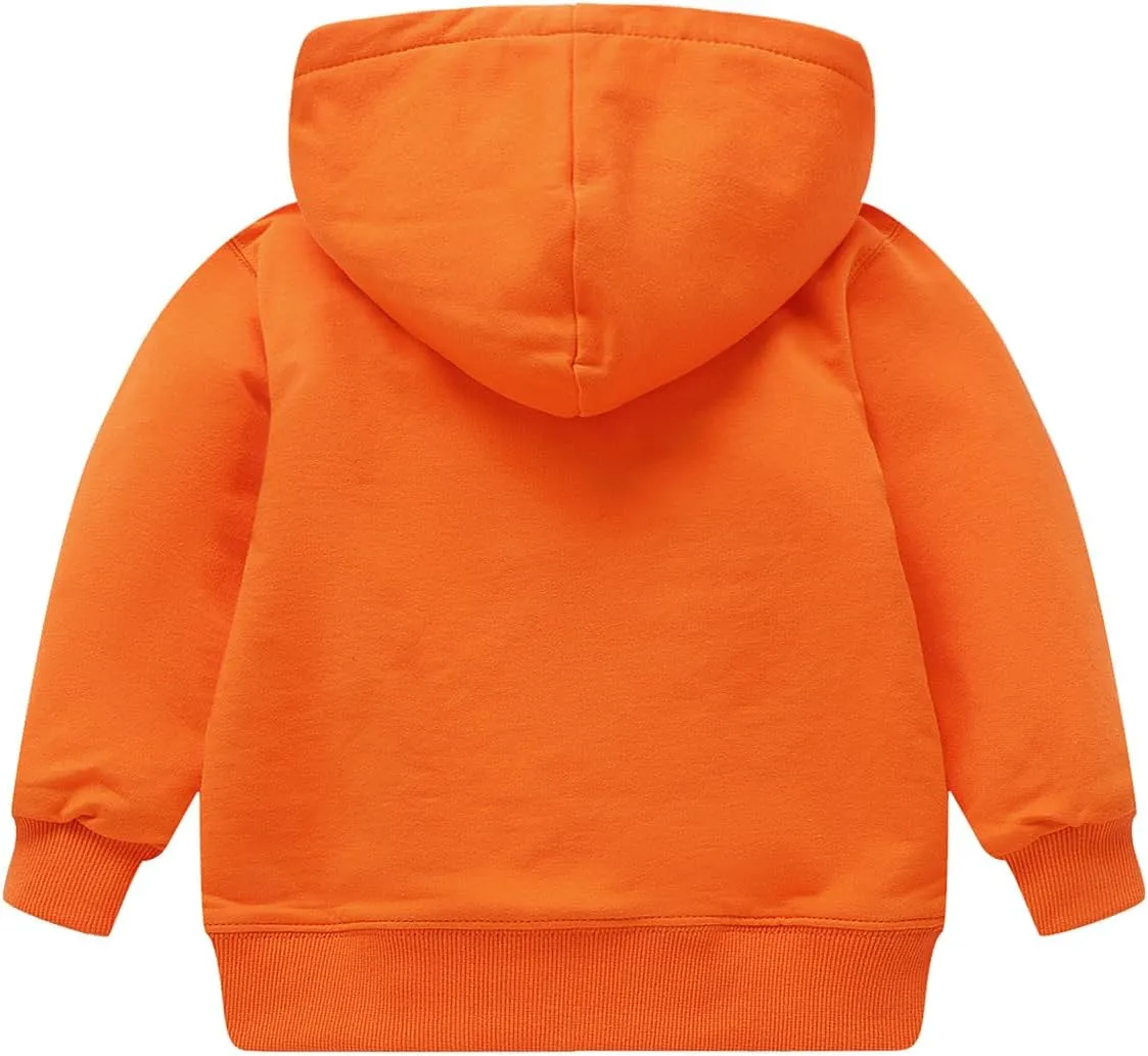 Mud Kingdom Boys Girls Full-Zip Hooded Sweatshirt Fur Lined Funny Pattern 6 Months-8 Years