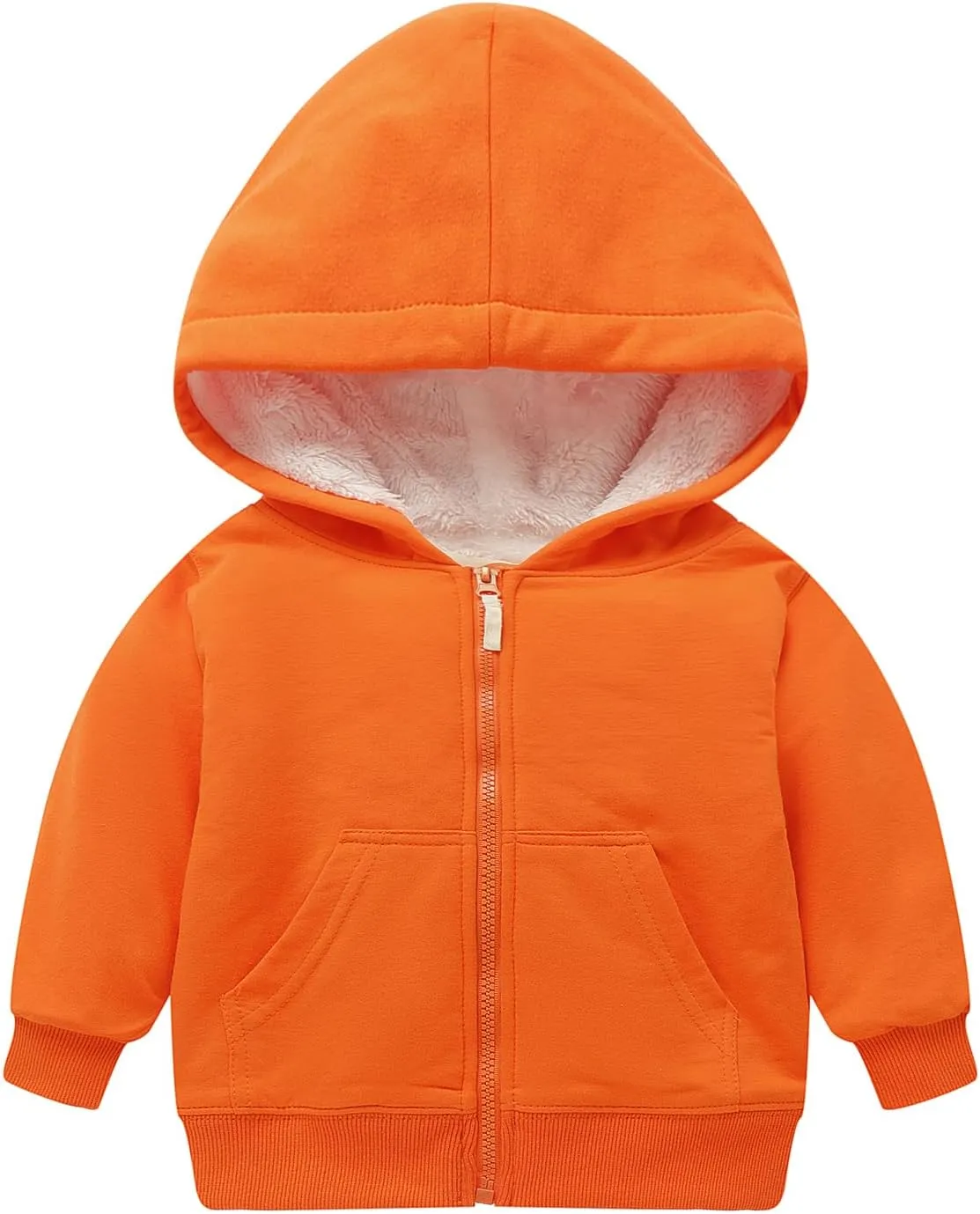 Mud Kingdom Boys Girls Full-Zip Hooded Sweatshirt Fur Lined Funny Pattern 6 Months-8 Years