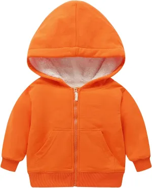 Mud Kingdom Boys Girls Full-Zip Hooded Sweatshirt Fur Lined Funny Pattern 6 Months-8 Years