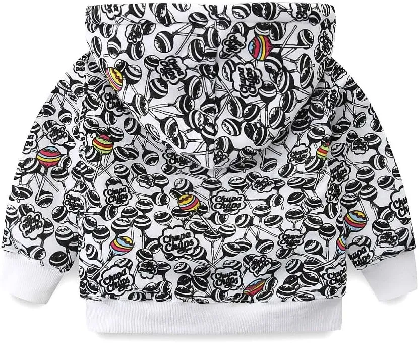 Mud Kingdom Boys Girls Full-Zip Hooded Sweatshirt Fur Lined Funny Pattern 6 Months-8 Years