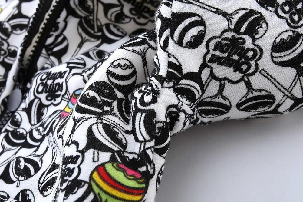 Mud Kingdom Boys Girls Full-Zip Hooded Sweatshirt Fur Lined Funny Pattern 6 Months-8 Years