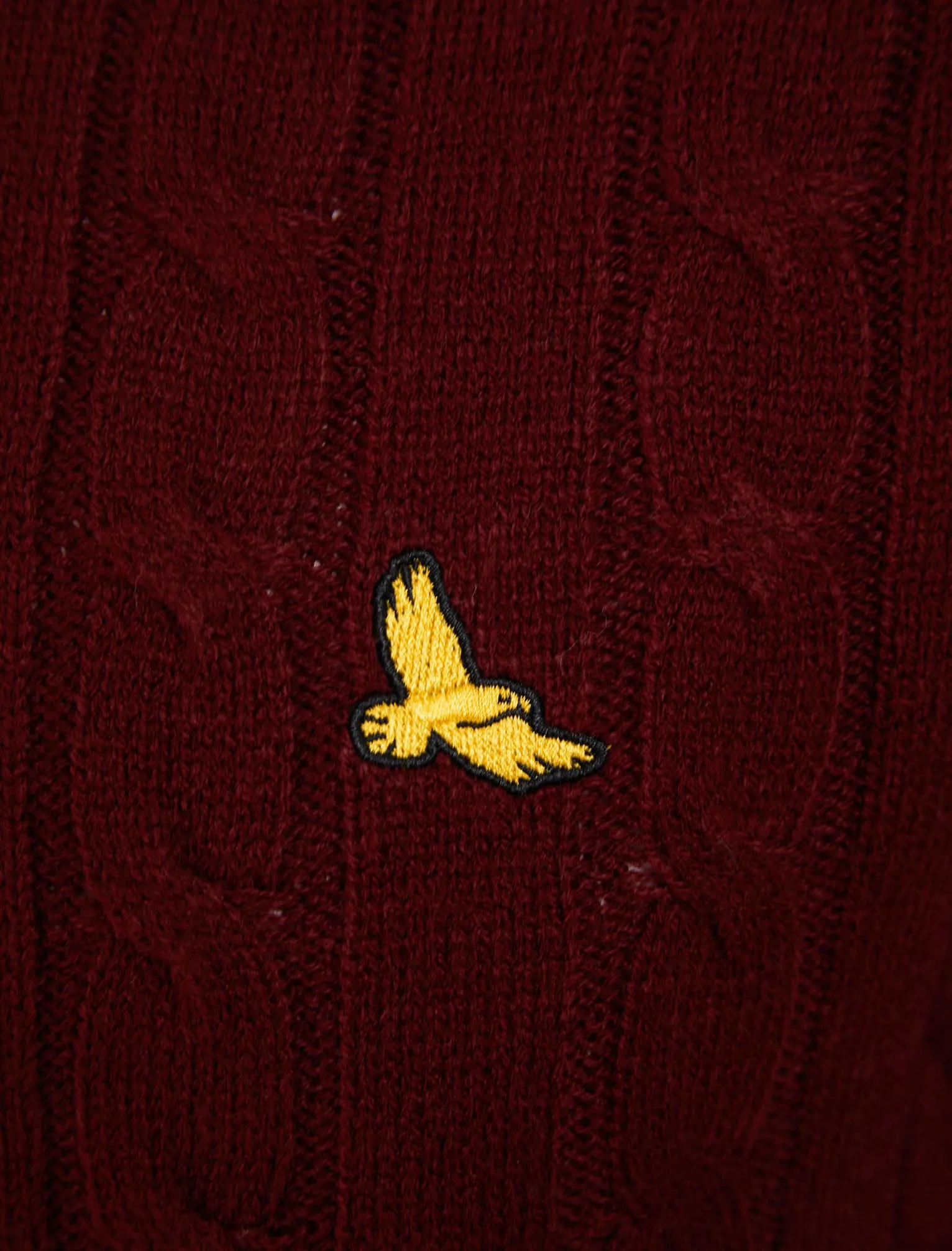 Murph Cable Knit Crew Neck Jumper in Claret - Kensington Eastside