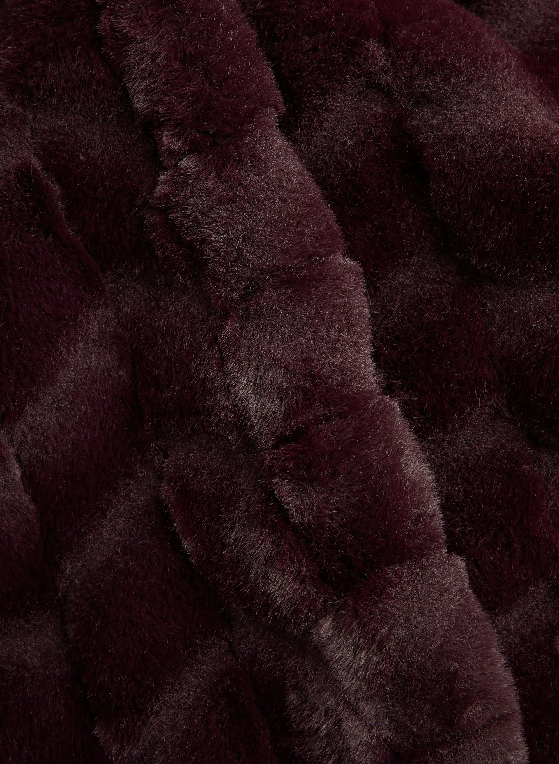 Patterned Faux Fur Coat