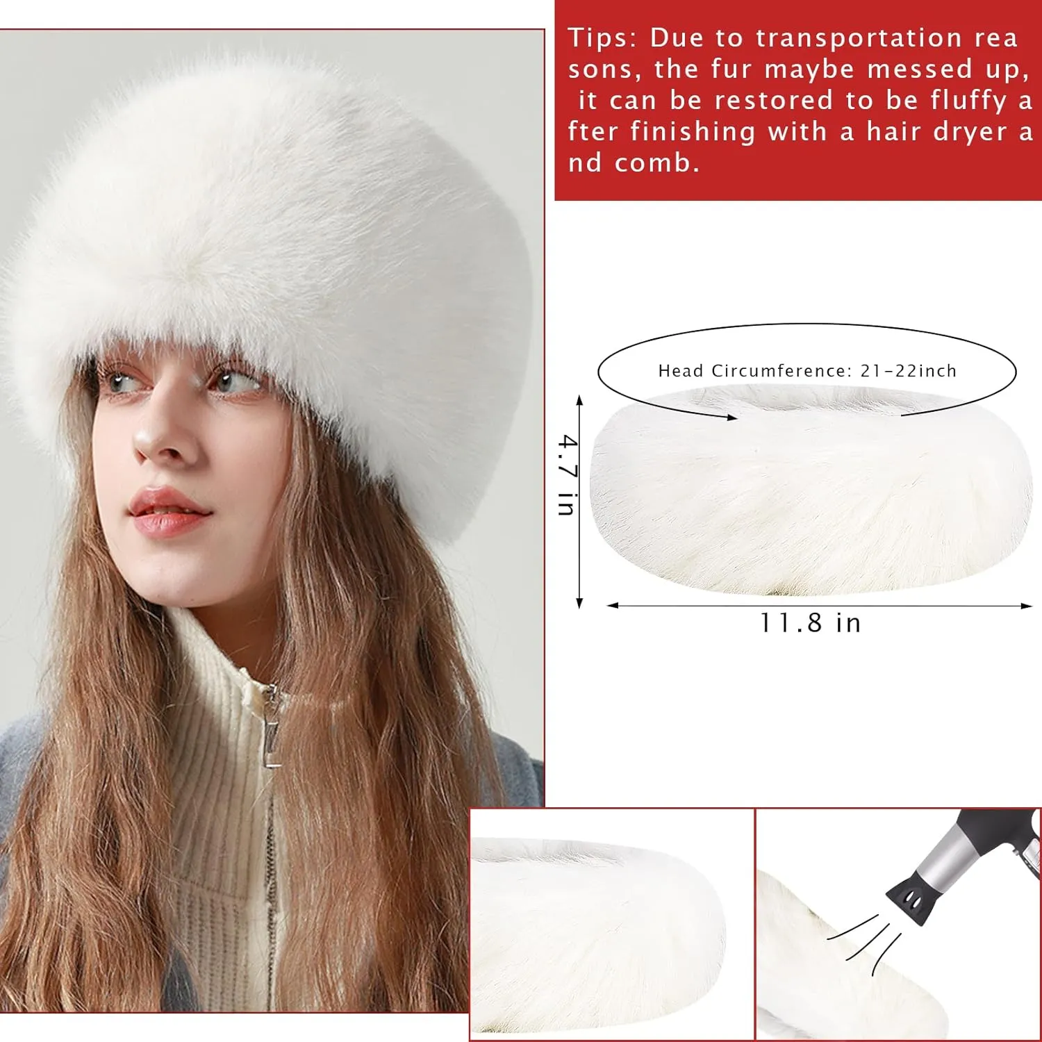 QZUnique Fuzzy Fur Leg Warmers Set - 3 Pcs Women Winter Furry Boot Cuffs Faux Fur Headband Wrist Bands Cover Long Leg Warmers