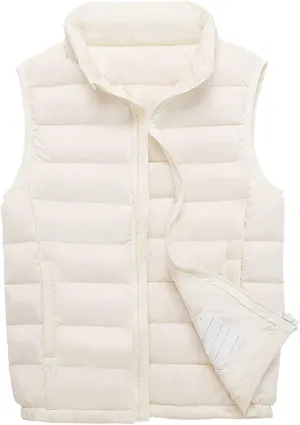 SK Studio Boys Girls' Light Weight Down Vest, Kids Lightweight Sleeveless Jacket, Boys Girls Puffer Down Vest