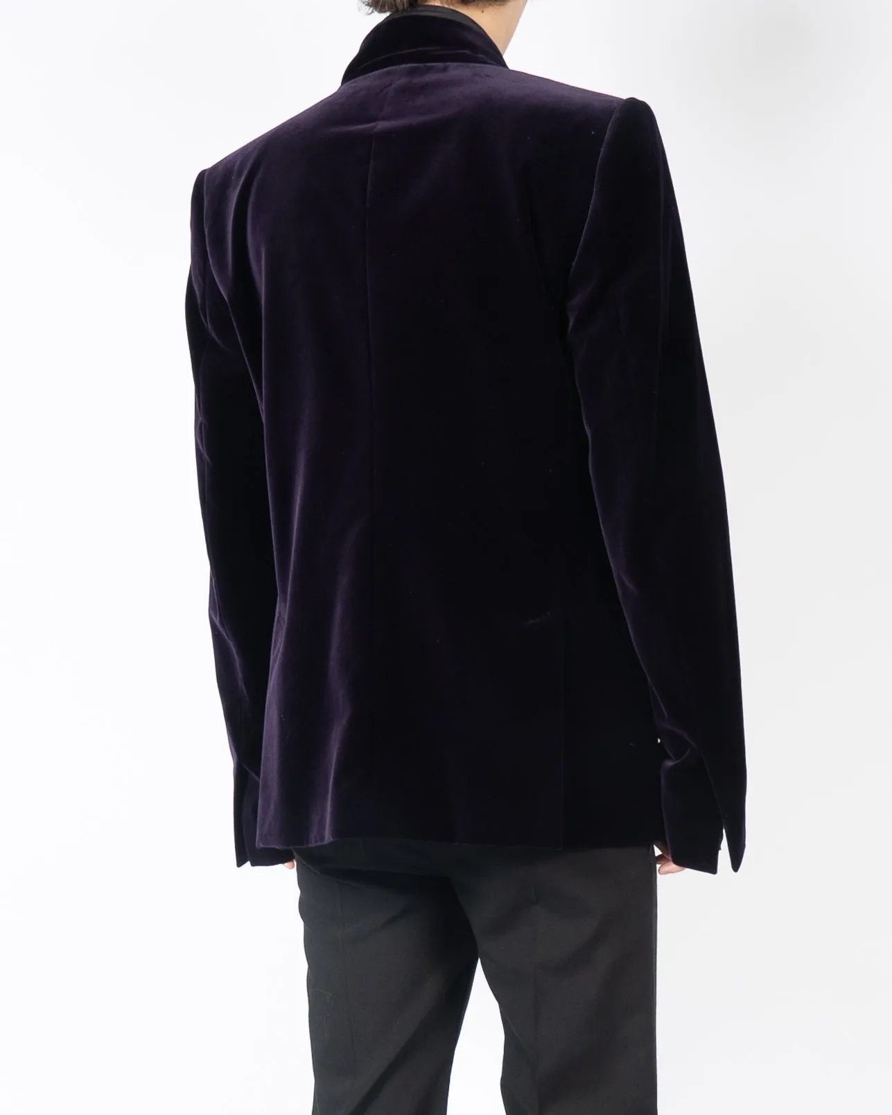 SS14 Purple Velvet Shawl Collar Blazer