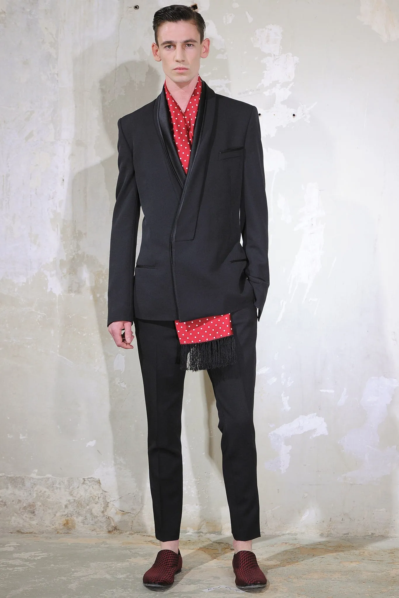 SS14 Purple Velvet Shawl Collar Blazer
