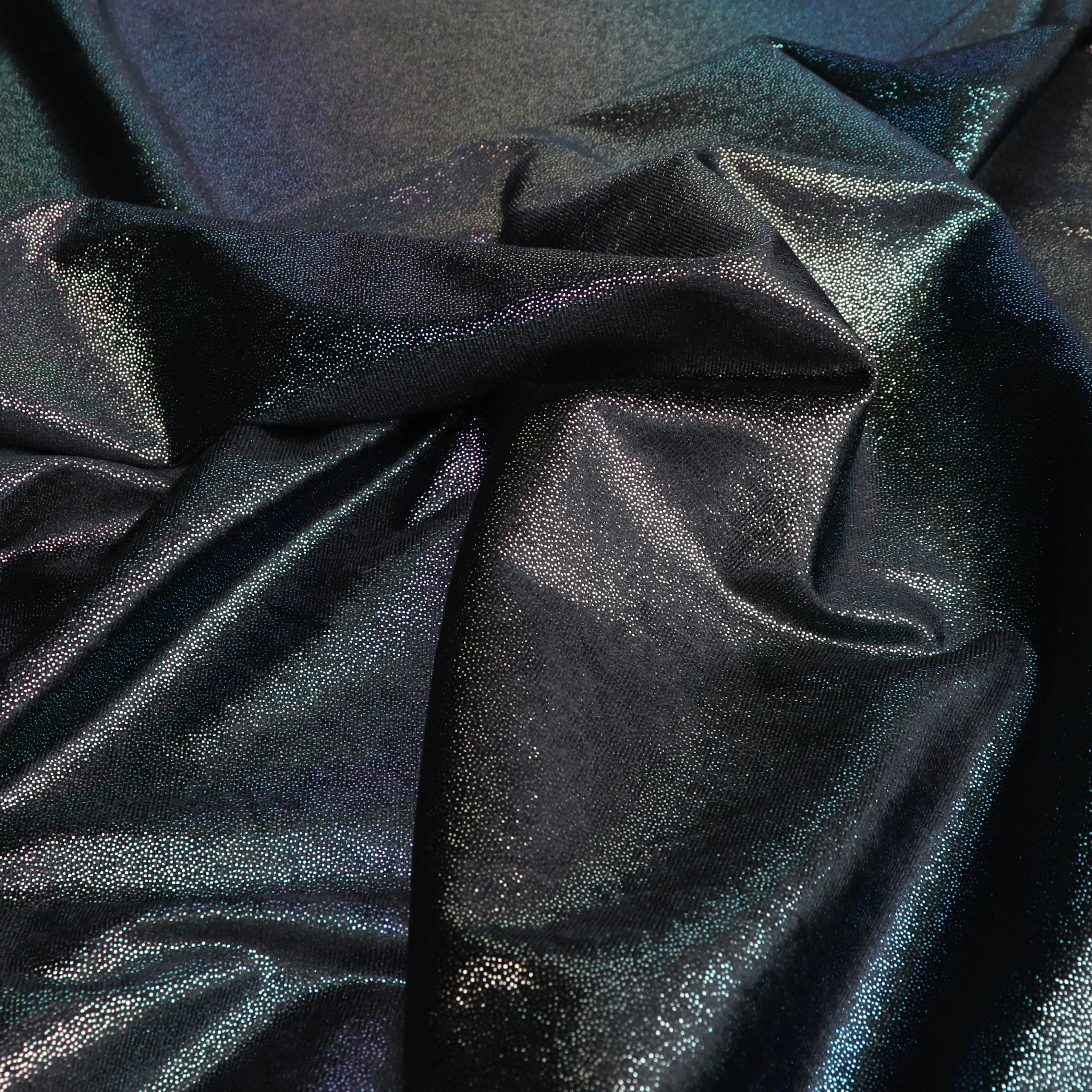 Stretch Velvet Jersey - Rainbow Ombre Sparkle