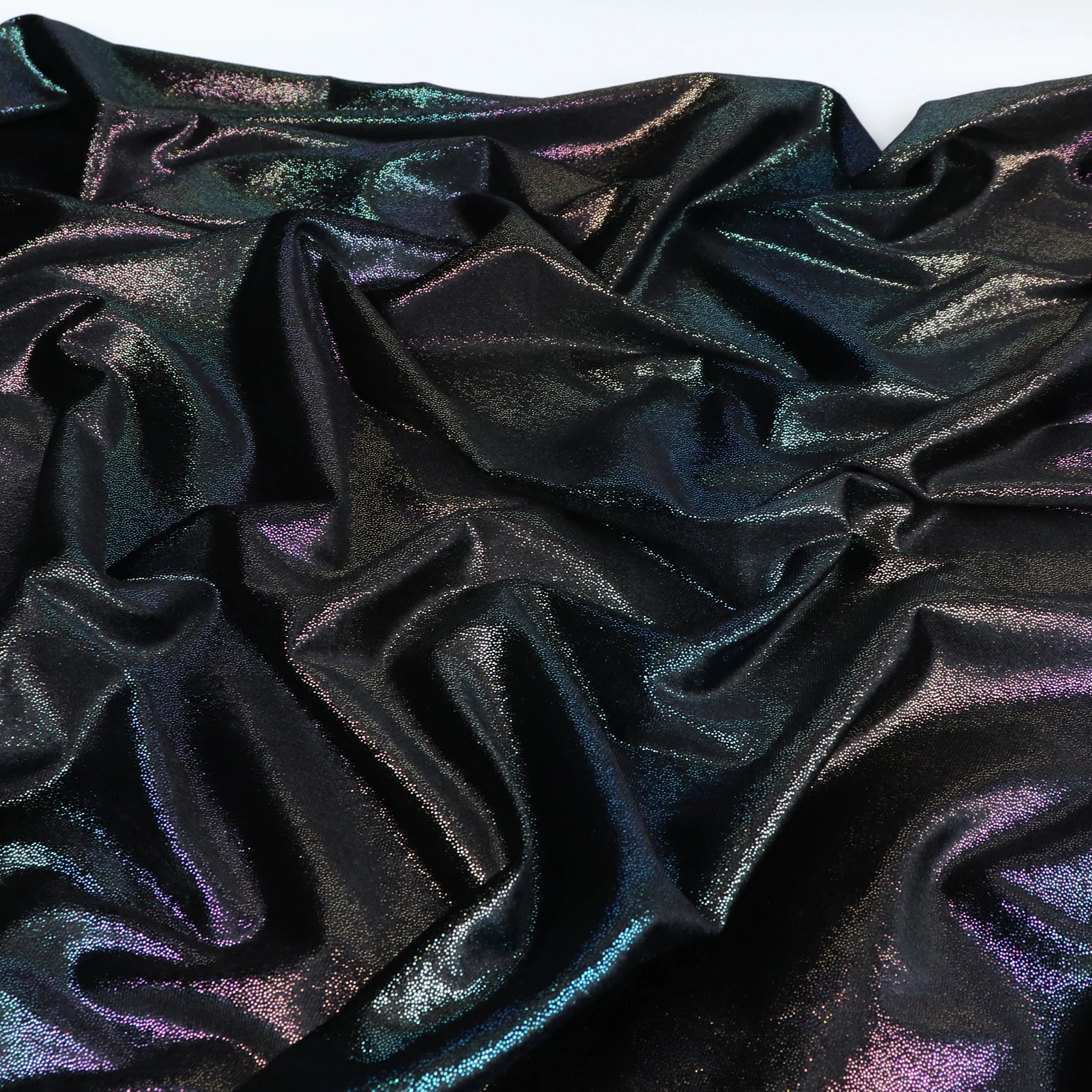 Stretch Velvet Jersey - Rainbow Ombre Sparkle