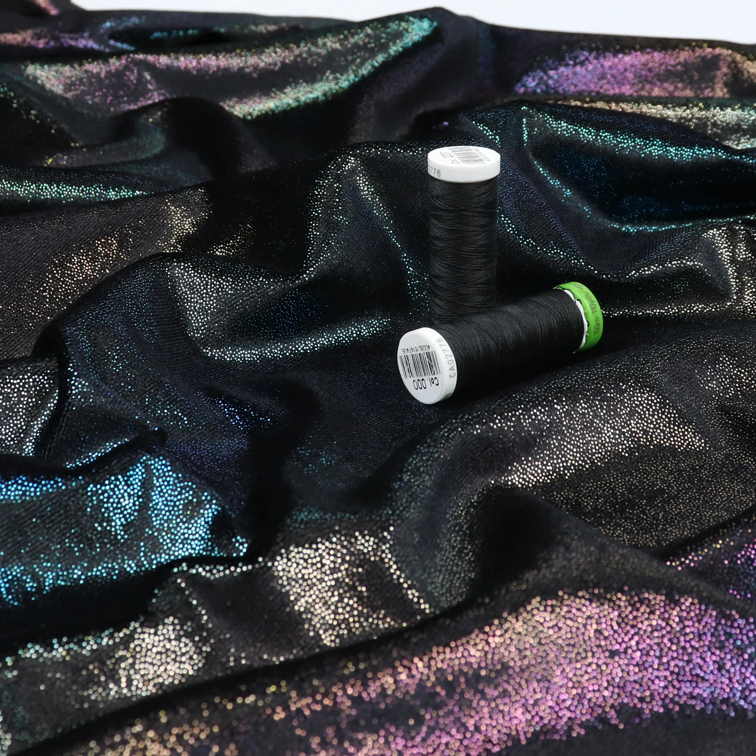 Stretch Velvet Jersey - Rainbow Ombre Sparkle