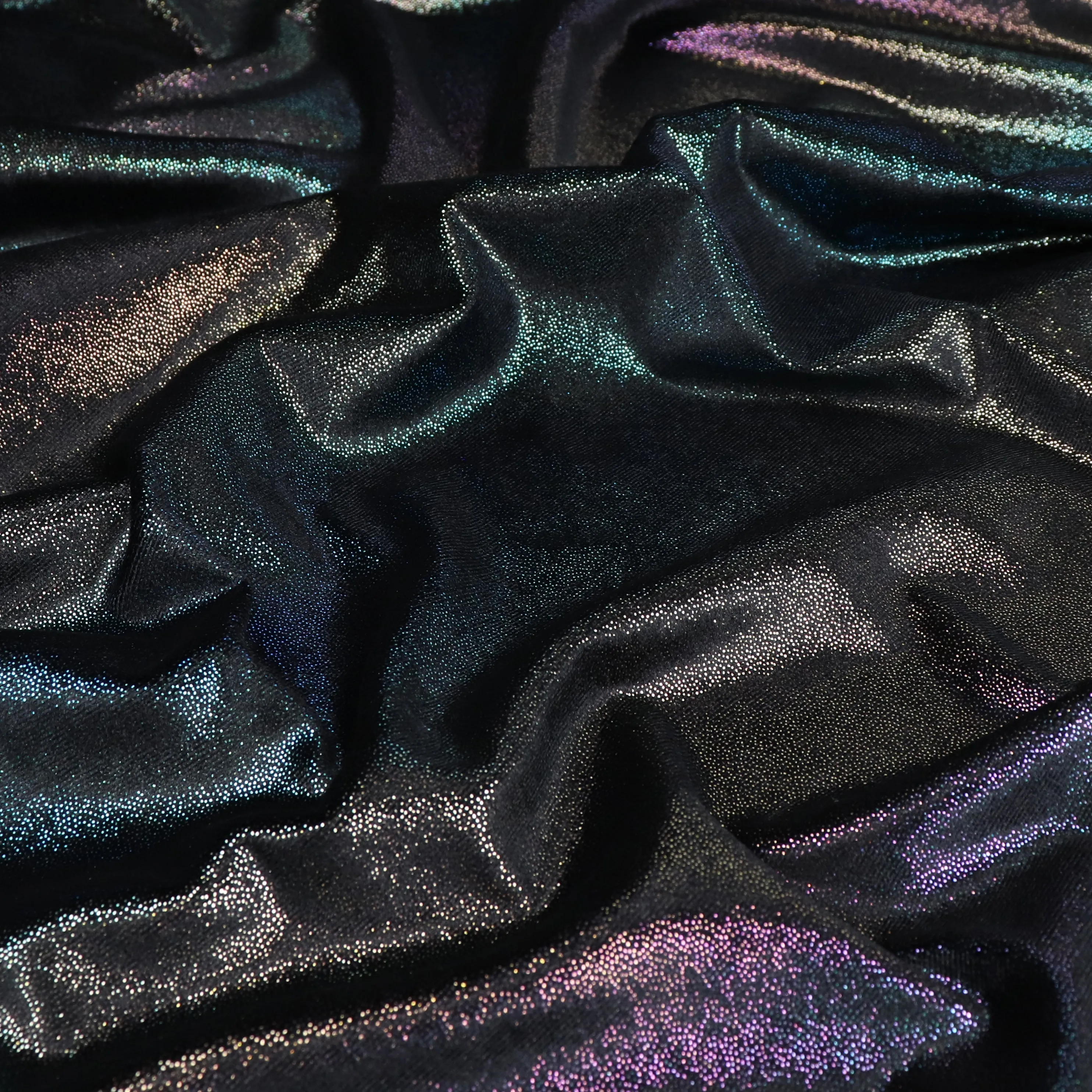 Stretch Velvet Jersey - Rainbow Ombre Sparkle