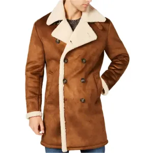Stylish Men's Faux Shearling Overcoat - Warm & Trendy