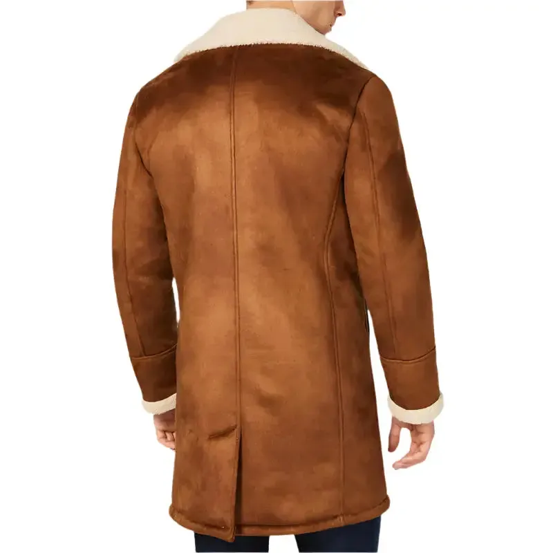 Stylish Men's Faux Shearling Overcoat - Warm & Trendy