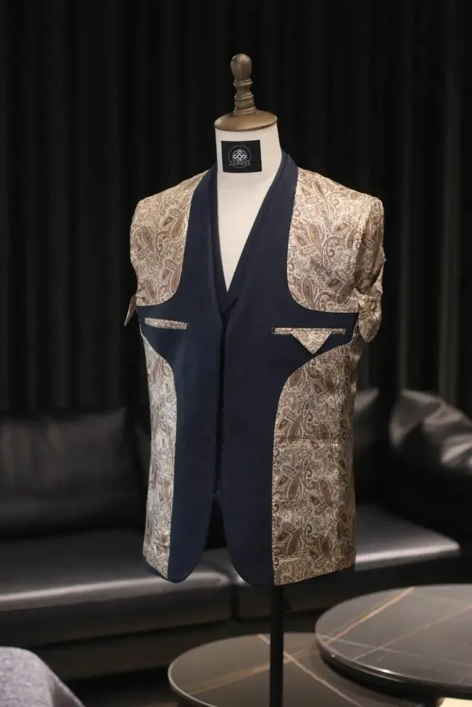 TAVERNY Chief - Men's Three-Piece Suit Gentleman Navy