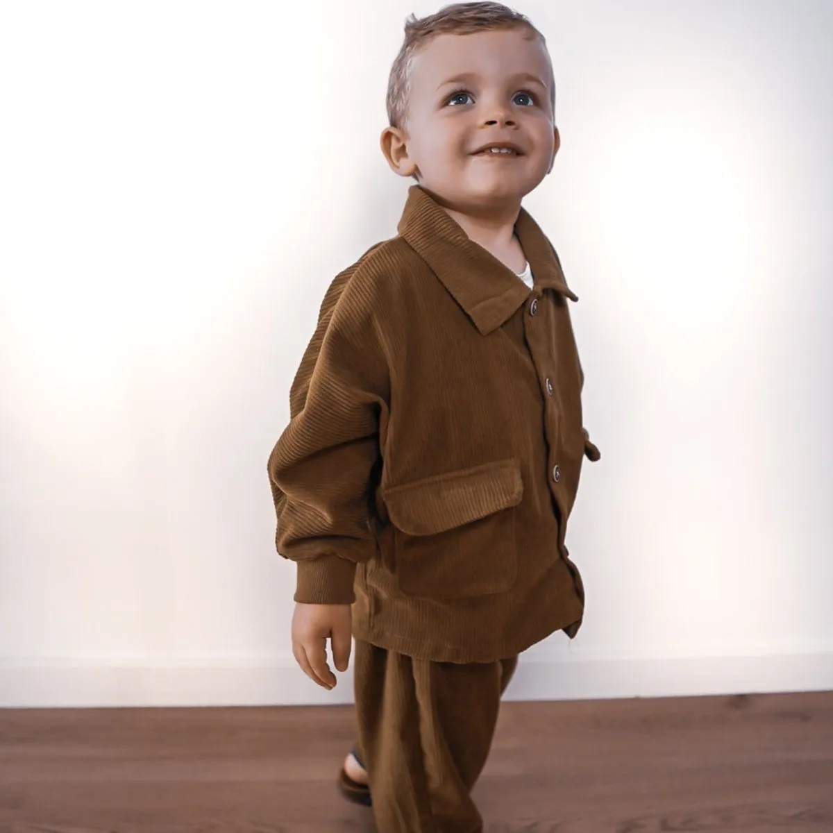 The Valentino - Corduroy Coat & Pants Set for Toddlers