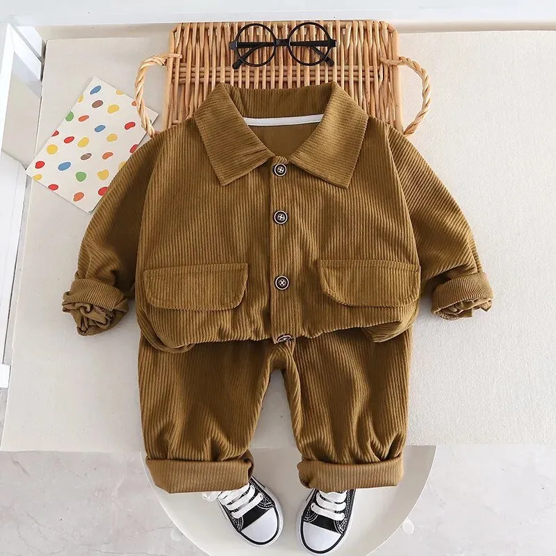 The Valentino - Corduroy Coat & Pants Set for Toddlers