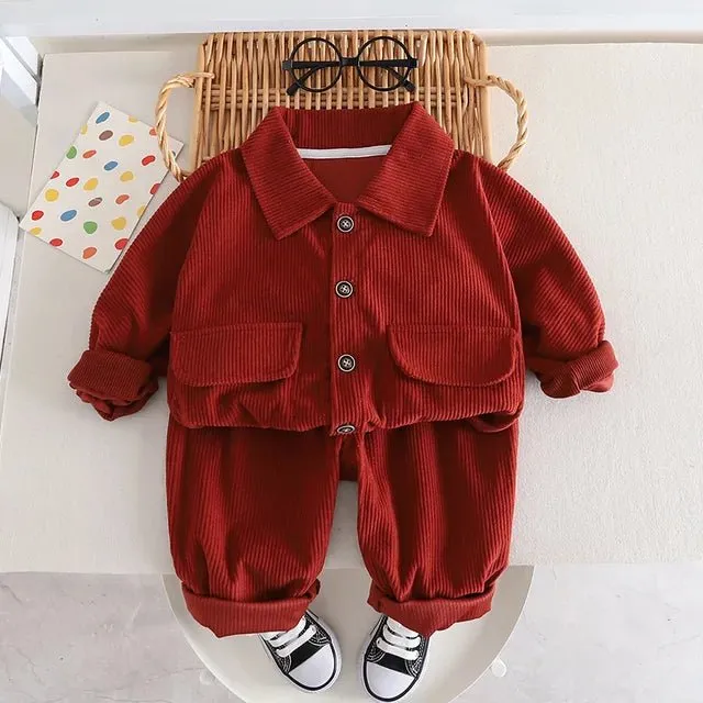 The Valentino - Corduroy Coat & Pants Set for Toddlers