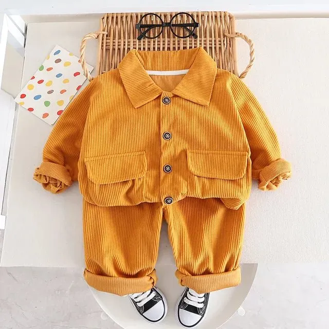 The Valentino - Corduroy Coat & Pants Set for Toddlers