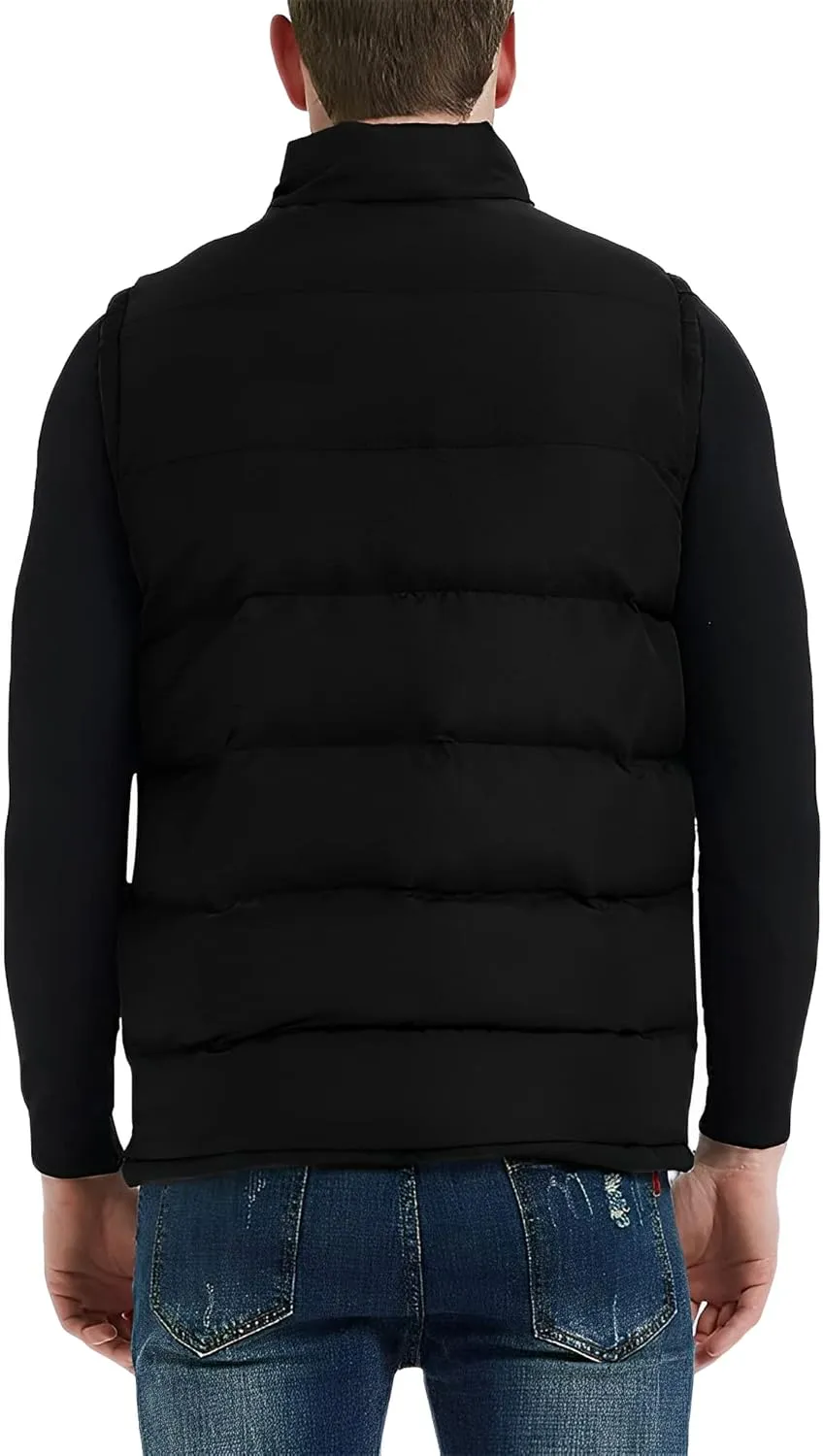 TUVEKE Men's Puffer Vest Water-Resistant winter outdoor Zipper Sleeveless Warm puffey jacket Size M To 3XL(Multicolor)