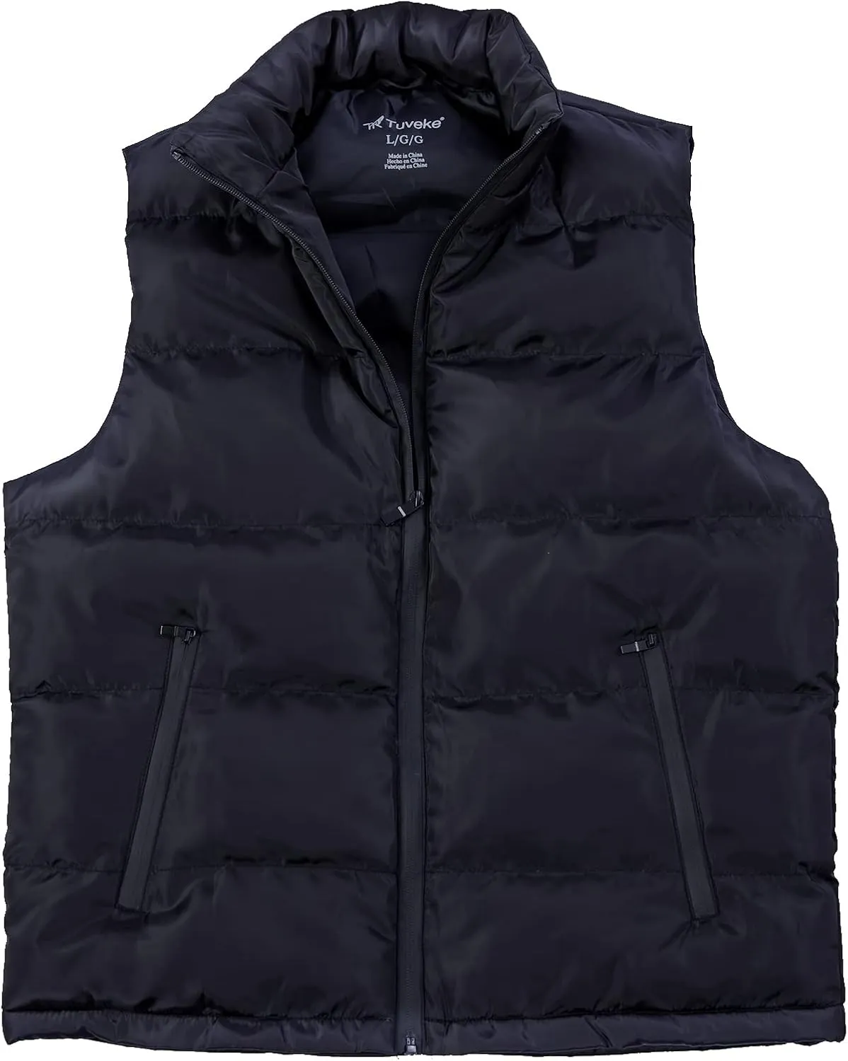 TUVEKE Men's Puffer Vest Water-Resistant winter outdoor Zipper Sleeveless Warm puffey jacket Size M To 3XL(Multicolor)