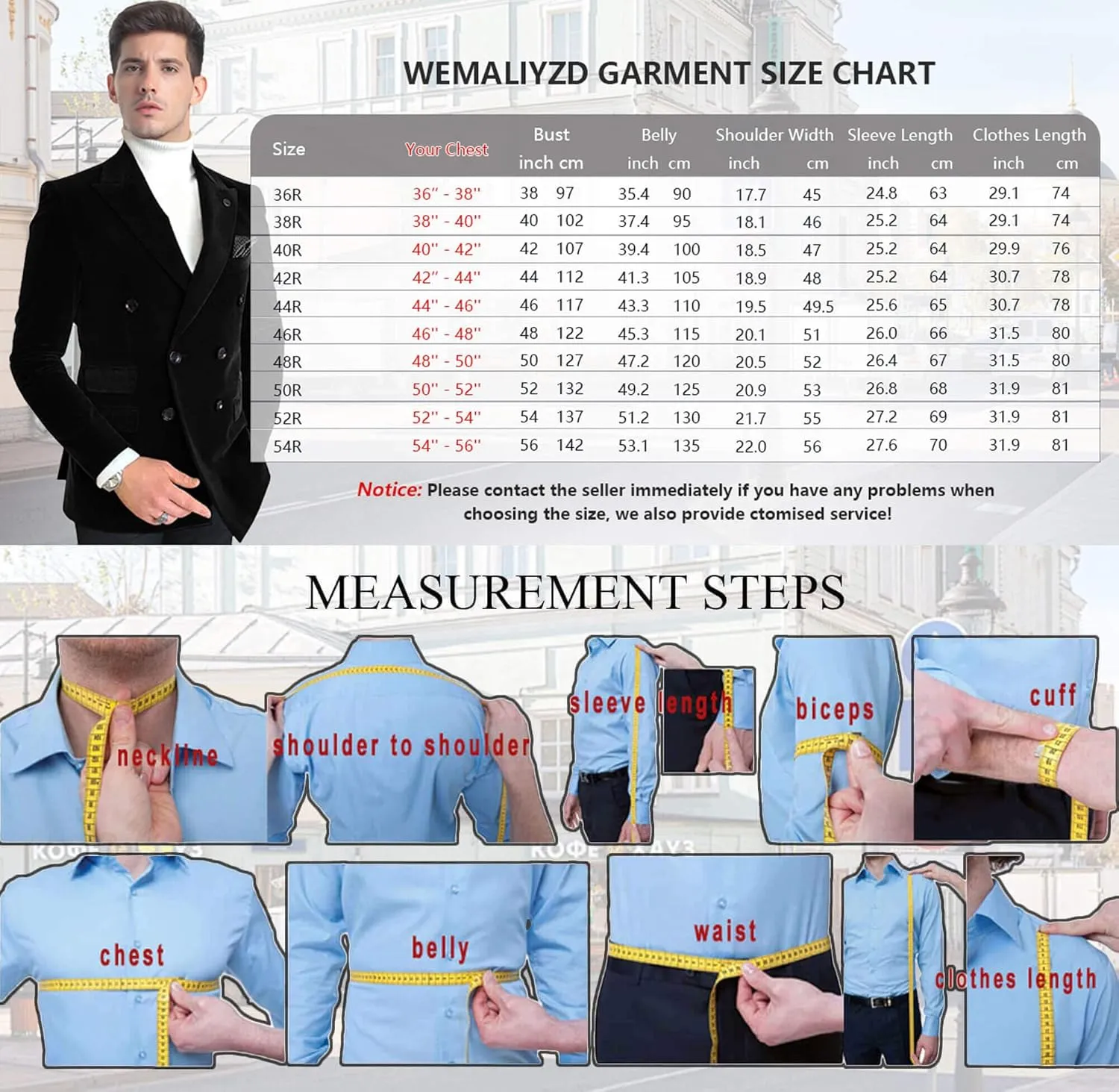 Wemaliyzd Men's Double Breasted Blazer Leisure Peak Lapel Velvet Suit Jacket Dinner Party