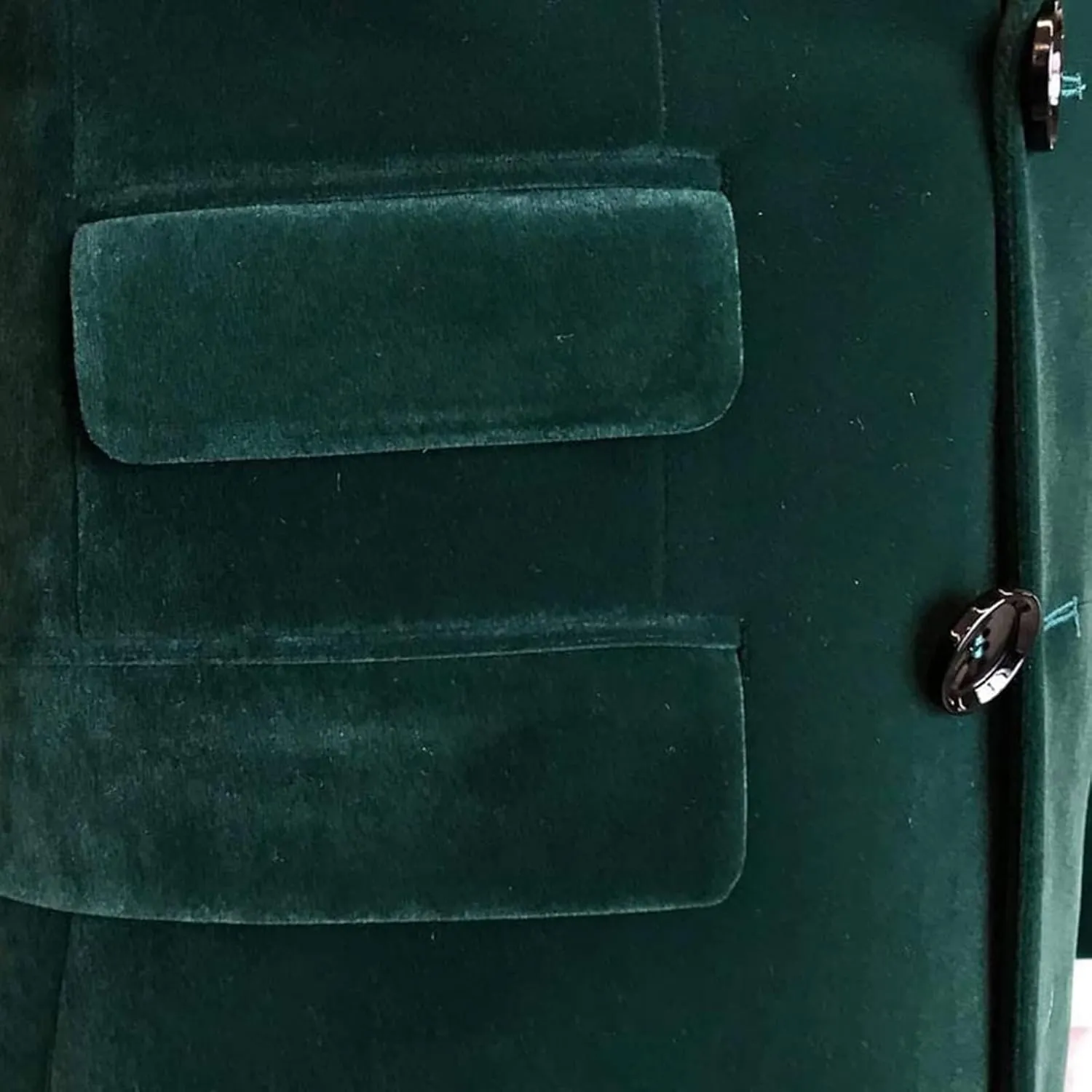 Wemaliyzd Men's Double Breasted Blazer Leisure Peak Lapel Velvet Suit Jacket Dinner Party