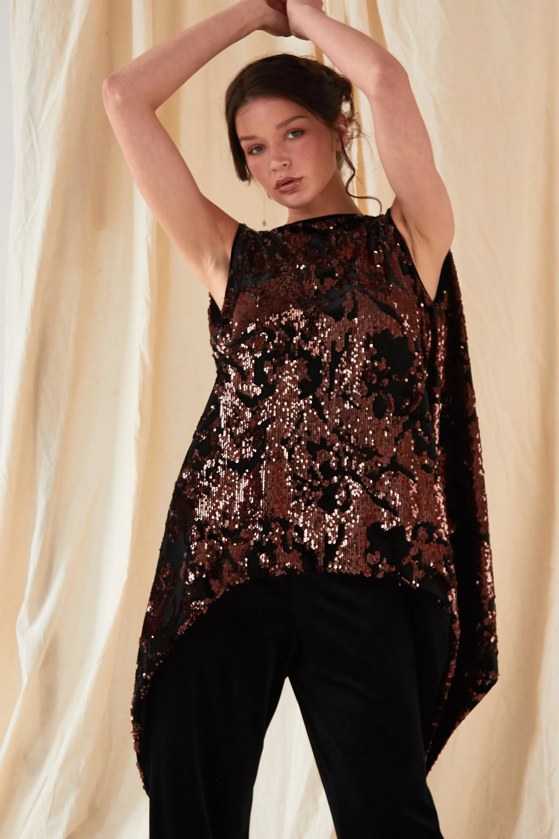 Wide Leg Velvet Trousers