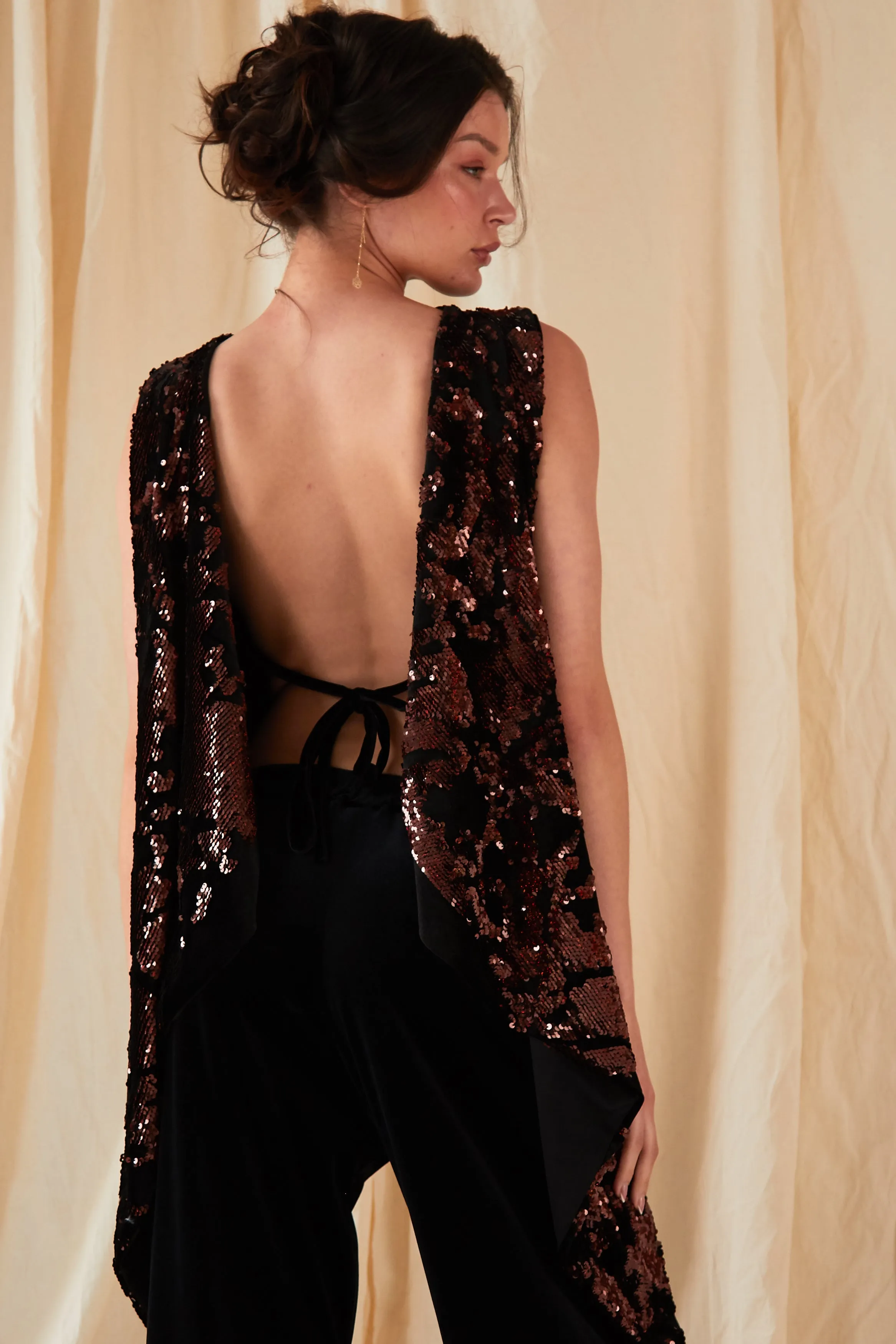 Wide Leg Velvet Trousers