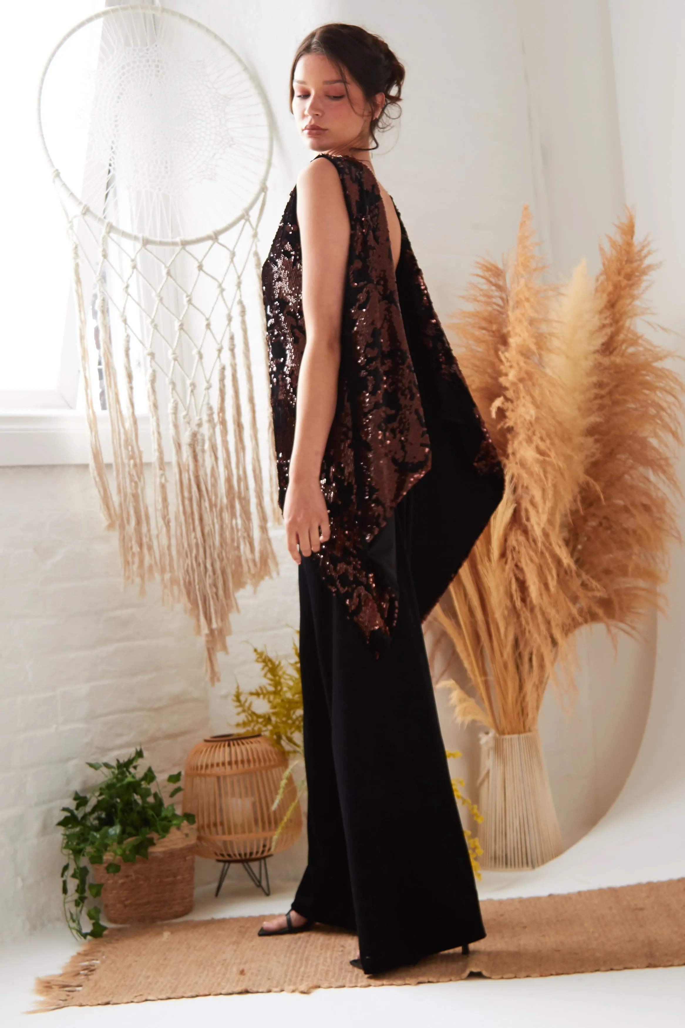 Wide Leg Velvet Trousers