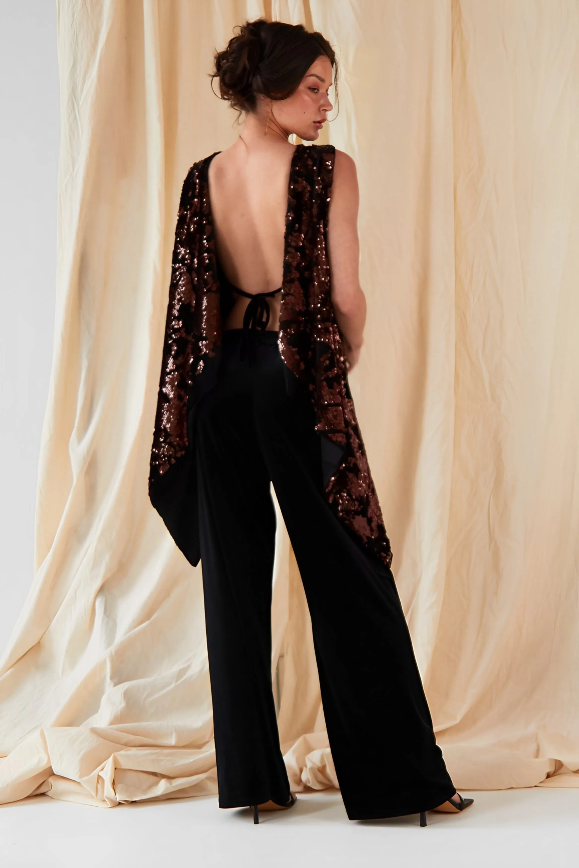 Wide Leg Velvet Trousers