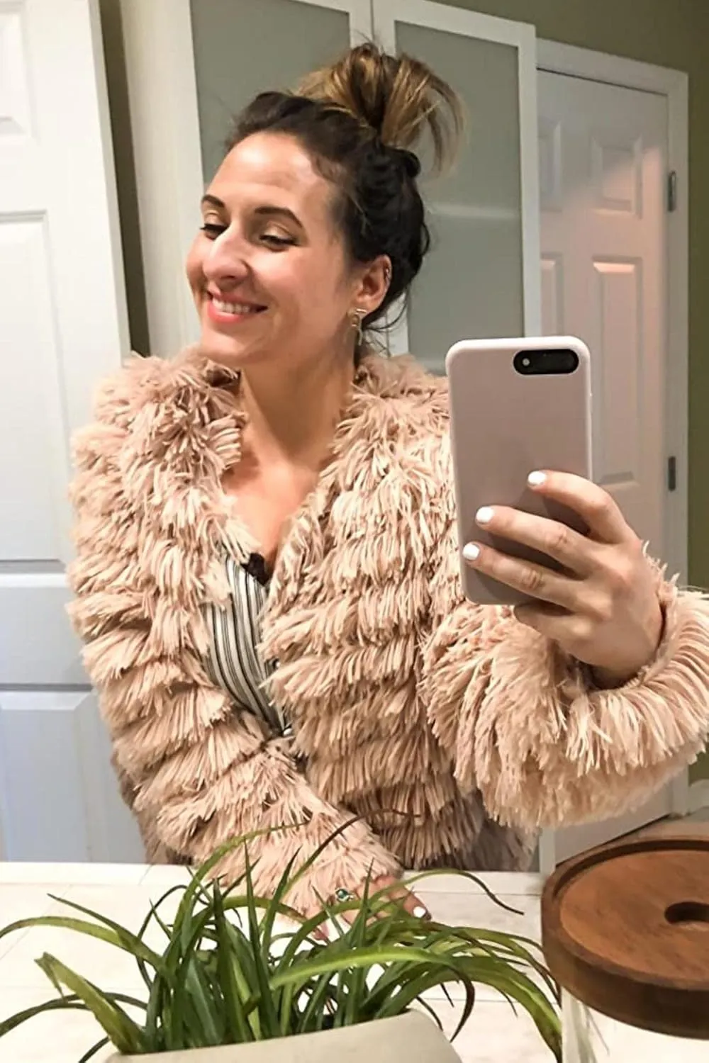 Womens Open Front Faux Fur Cardigan Vintage Parka Shaggy Jacket Coat